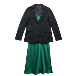 La Fee Maraboutee Black Lace Crochet Blazer L Made In Italy